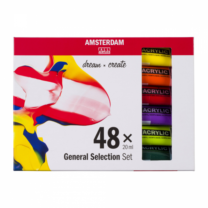 Akrylfärg Standard Set 48 x 20 ml i gruppen Konstnärsmaterial / Konstnärsfärger / Akrylfärg hos Pen Store (111760)