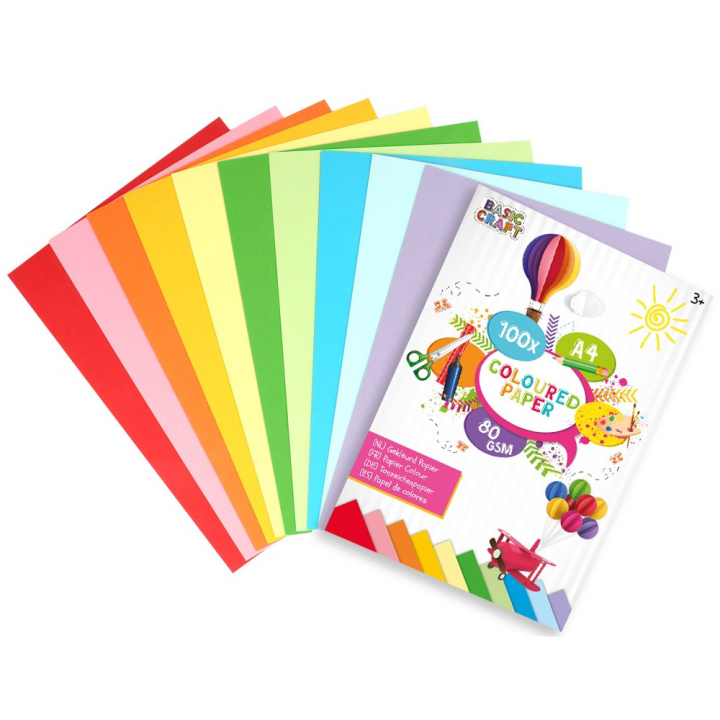 Färgat papper A4 100-pack i gruppen Kids / Barnpyssel och kreativitet / Pysselpapper och ritblock hos Pen Store (128574)